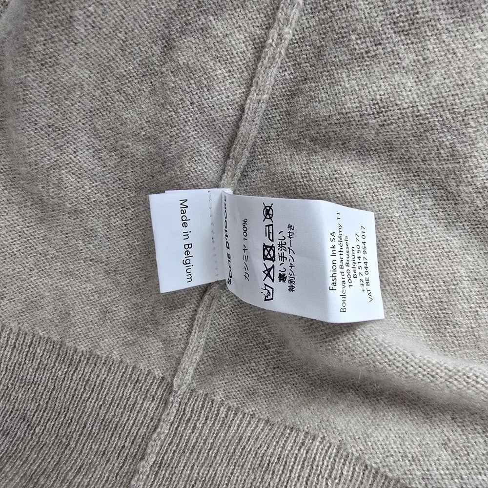 Sofie D'Hoore Merril 100% Cashmere Crop Knit Sweater Oatmeal Size M Oversized - Picture 8 of 8